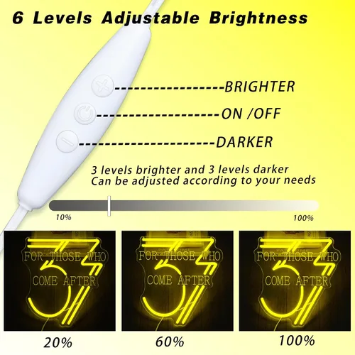 Vista 3 de Letrero LED para aquellos que vienen después, 33 letreros de neón con temática de juego de rol, decoración de juegos de fantasía, luz LED Cyberpunk
