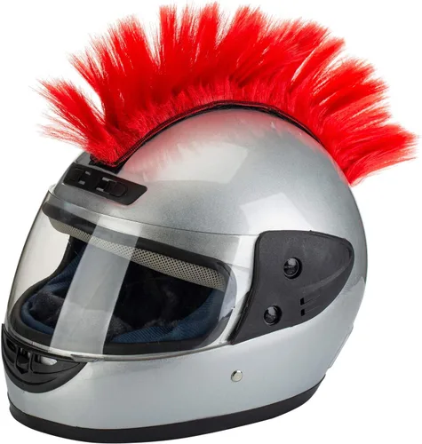 Vista 9 de Pelucas con Cresta Mohawk para Casco de Motocicleta, Ciclismo, Patinetas, Polo, Esquí, Snowboard, Traje de Cosplay Negro