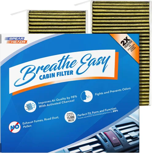 Vista 13 de Spearhead Odor Defense Breathe Easy - Filtro de cabina para AC y calentador Compatible con Chrysler 200 2015-17, Cherokee 2014-18 como OEM Hasta