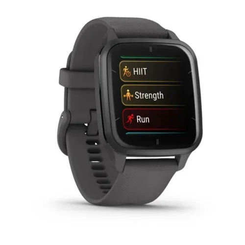 Vista 3 de Garmin Venu Sq 2 Smartwatch (bisel de aluminio pizarra con caja gris sombra y banda de silicona)