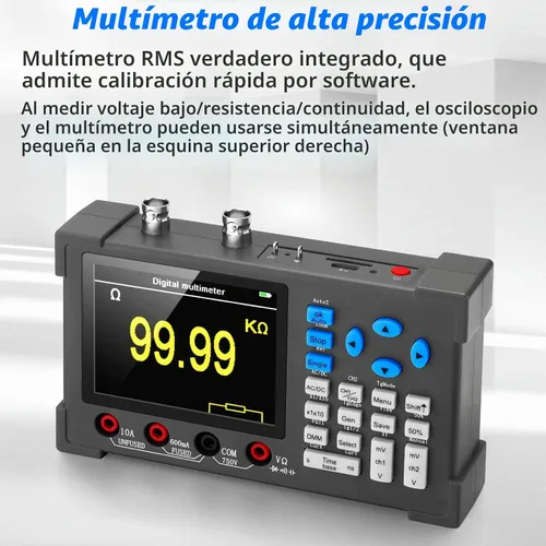 Vista 4 de Kit de osciloscopio digital de mano LCD - 2 canales 3.2 "TFT multímetro Osciloscopio generador de señal Mini Osciloscopio automotriz Ancho de banda