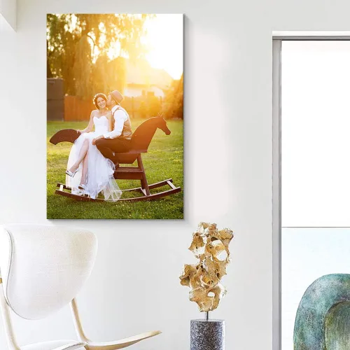 Vista 3 de NWT Impresiones en lienzo personalizadas con tus fotos para bodas, cuadros de lienzo personalizados para pared para imprimir enmarcadas de 10 x 8