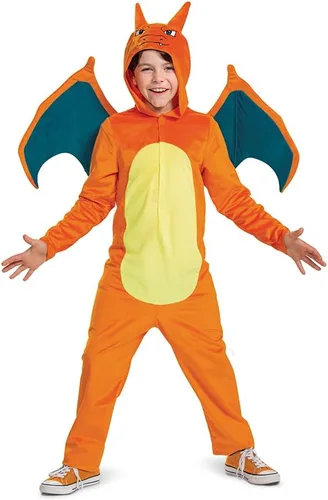 Vista 8 de Disguise Disfraz de Charizard para niños, disfraz oficial de Pokémon con capucha, talla infantil extra pequeño (3T-4T)