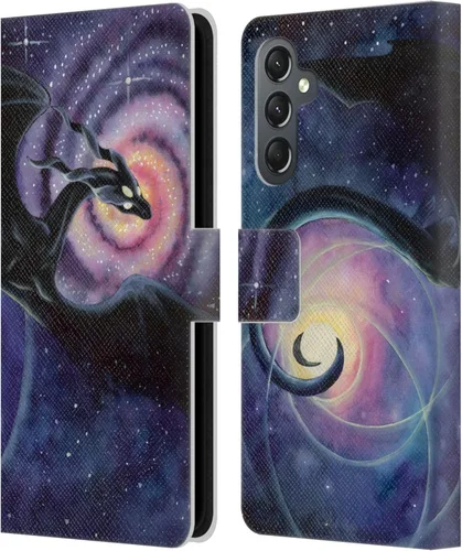 Vista 250 de Head Case Designs Officially Licensed Carla Morrow Galactic Entrancement Dragons Leather Wallet Case Compatible with Samsung Galaxy A07 4G