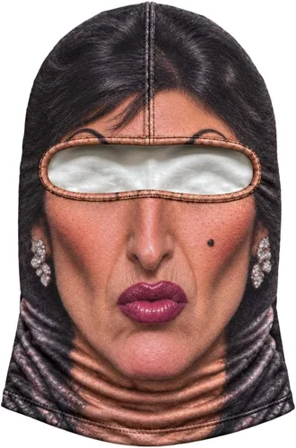 Vista 19 de Máscara de esquí de anciano, divertida y realista, con estampado 3D, para invierno, con cobertura del cuello, diseño envolvente, ajuste cómodo