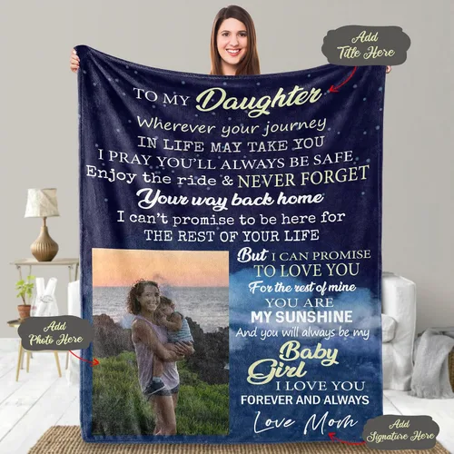 Vista 8 de Manta de franela personalizable, de 55" x 70", regalo para cumpleaños, Navidad, Halloween, para hija