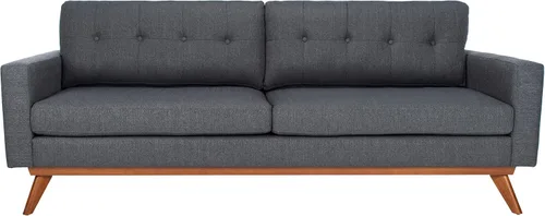 Vista 3 de Safavieh Couture Home Gneiss Mid-Century - Sofá copetudo moderno gris pizarra y marrón oscuro