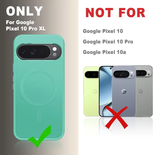 Vista 1479 de Funda para Google Pixel 10 Pro XL, cubierta magnética mate, color negro Fit for MagSafe, Screen Protector included, Shockproof Military Grade