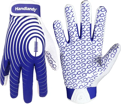 Vista 11 de HANDLANDY Guantes de fútbol para jóvenes, guantes receptores adhesivos para niños, guante de fútbol de súper agarre, mejor regalo para niños y niñas