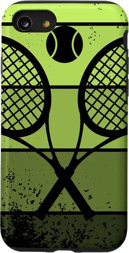 Vista 18 de Raqueta de jugador de tenis con cancha de pelota de tenis Vintage Retro Case para iPhone 17