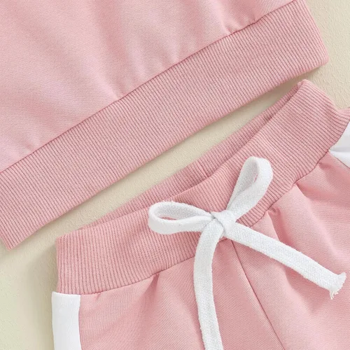 Vista 6 de Fernvia Ropa para bebé niña de 3, 6, 9, 12, 18 y 24 meses, conjuntos de sudadera de manga larga + pantalones