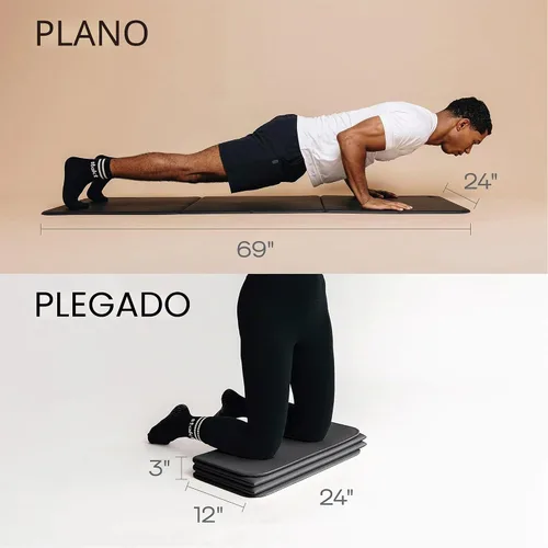 Vista 5 de Stakt Esterilla de yoga plegable Pro - Esterilla antideslizante 2 en 1 para Negro