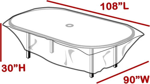 Vista 2 de LAMINET Cubierta para muebles de exterior de plástico impermeable resistente y transparente - Cubierta para mesa rectangular - Protección para 3