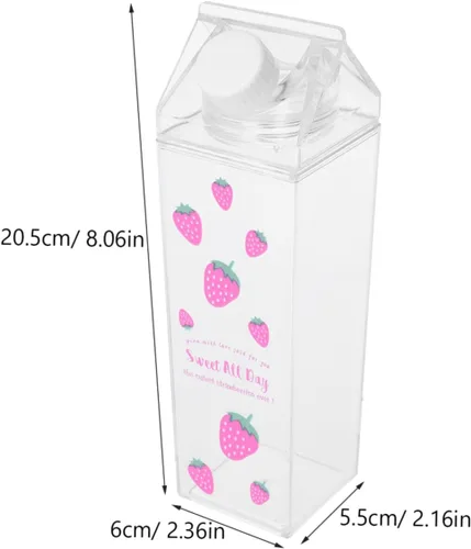 Vista 2 de Cabilock Vaso de leche de 16.9 fl oz con tapa a prueba de fugas de plástico para bebidas, botella de leche, contenedor de agua para viajes, camping