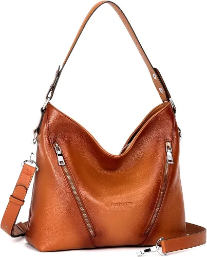 Vista 2 de BOSTANTEN Bolso de mano de cuero para mujer, bolsos de hombro