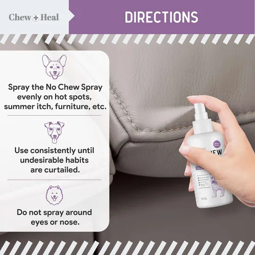 Vista 5 de Spray antimasticable para perros, 8 onzas, sin picaduras, sin alcohol, disuasorio para perros y gatos amargos - Spray antimasticable para muebles