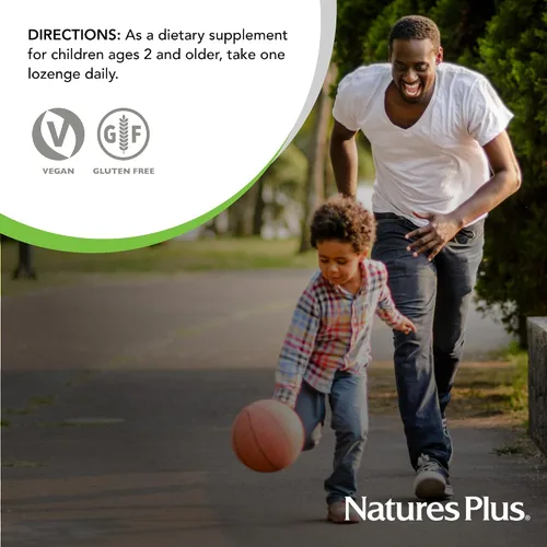 Vista 6 de NaturesPlus Animal Parade KidZinc, sabor a mandarina, 90 pastillas con forma de animal, zinc quelado orgánicamente, vegano, sin gluten, 90 porciones