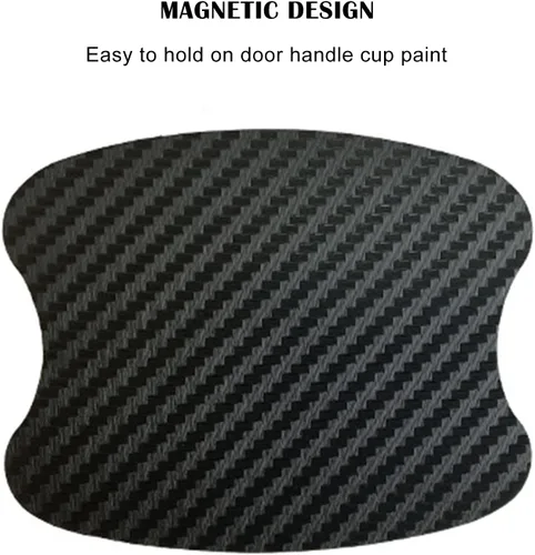 Vista 6 de kingsea 4 protectores contra arañazos para manija de puerta de automóvil, textura magnética extraíble de fibra de carbono 3D, textura de fibra