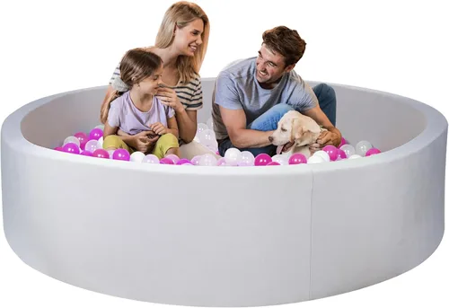 Vista 11 de Fosa de pelotas de espuma, 35" x 12" Fosas de pelotas para niños pequeños, Piscina de pelotas redonda suave para bebés y niños pequeños, Regalo
