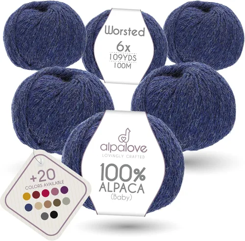 Vista 14 de Set de Lana Abultada (6 x 50 g) Súper Suave de Alpaca Bebé para Tejer Antracita 300 Metros