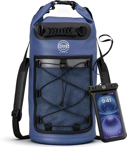 Vista 30 de STOVER 5/10/25/30/40/55L Waterproof Dry Bag- Roll-Top Backpack w/Phone Case- Kayaking, Hiking, Camping, Boating- Men/Women