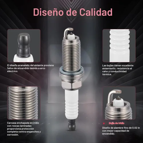 Vista 4 de BDFHYK 93298 Bujías de iridio compatibles con Mitsubishi Mirage 2014-2015 Mirage 2017-2020 G4 1.2L L3 Reemplazo para LZFR5BI-11 LZFR5BI11 1822A086
