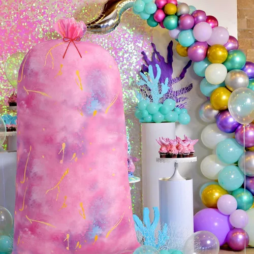 Vista 5 de Leinuosen 2 bolsas de regalo jumbo de 70 pulgadas, bolsas de regalo de plástico de gran tamaño con teñido anudado, bolsa de regalo extra grande