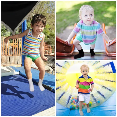 Vista 4 de Tphon Calcetines para niños pequeños con pinzas para niños y niñas, calcetines antideslizantes para niños, 15 pares de calcetines de media