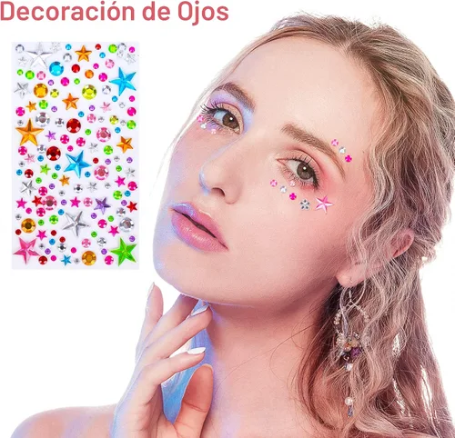 Vista 8 de 880 piezas de pegatinas de gemas con diamantes de imitación para manualidades - Pegatinas autoadhesivas de joyas, pegatinas de gemas acrílicas
