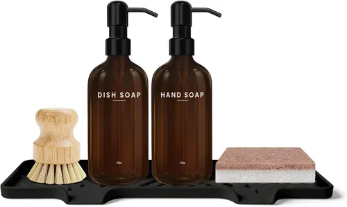 Vista 7 de Shampoo and Conditioner Dispenser - Shower Soap Dispenser Wall Mounted Bathroom Stainless Pump-transparent