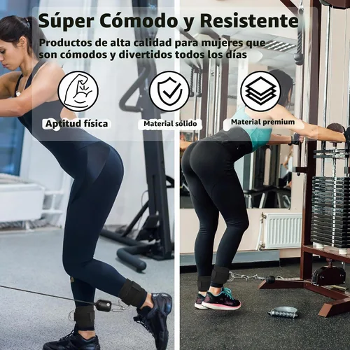 Vista 2 de Correas de Tobillo de Fitness para Máquina de Cable, Kickbacks Ejercicios de Glúteos, Ejercicios de Parte Inferior del Cuerpo, Correas Ajustables