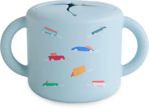Vista 12 de mushie - Taza para merienda de silicona Contenedor de alimentos a prueba de derrames para niños pequeños y bebés (Abejas)