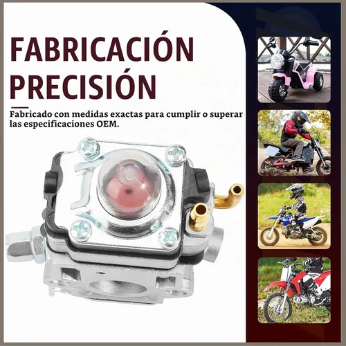 Vista 8 de Carburador para motor de 2 tiempos de 33cc 40cc 43cc 47cc 49cc 50cc con entrada de 15mm para Dirt Pocket Rocket, ATV, Scooter, Mini Chopper, Quad