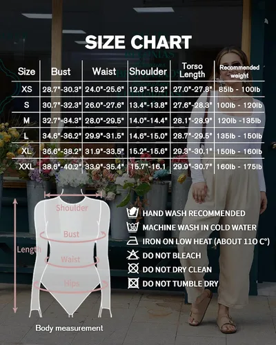 Vista 5 de MANGOPOP Women's Square Neck Long Sleeve Bodysuit Tops