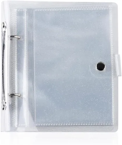 Vista 8 de Álbum de fotos pequeño transparente para fotos de 4 x 6 pulgadas, libro de fotos de hojas sueltas, libro de Brag pequeño con 25 páginas interiores