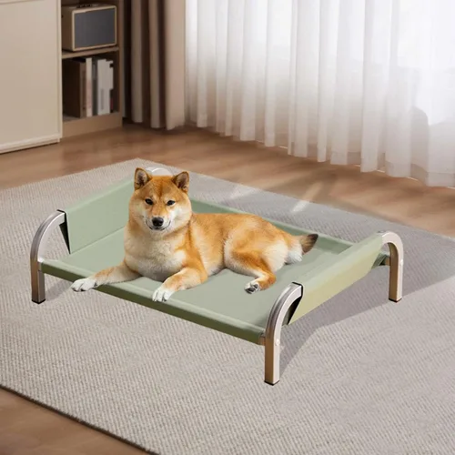Vista 2 de Cama elevada para mascotas, cama elevada para gatos y gatos, resistente, transpirable, portátil, cómoda, hamaca para mascotas para gatos