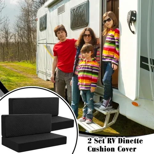 Vista 7 de Buryeah 4 piezas de fundas para cojines de comedor de RV Set de fundas para asientos de sofá, protector de muebles para autocaravana, 2 respaldos