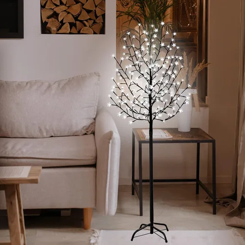 Vista 10 de FUCHSUN - Luz de árbol de cerezo de 6 pies, 200 luces LED, árbol artificial con 8 modos de iluminación para decoración del hogar, interior y Blanco