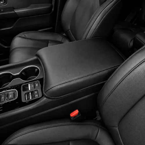 Vista 105 de Great-luck Funda de cuero para consola central, almohadilla para reposabrazos, accesorios de cubierta de caja (costuras rojas) para BMW X1 2023 2024