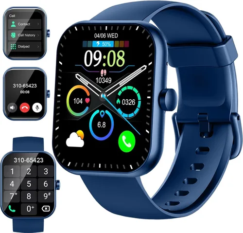 Vista 11 de Motast Reloj inteligente (respuesta/hacer llamada), reloj inteligente HD de 1.96 pulgadas para hombres y mujeres, reloj de fitness con más de 110