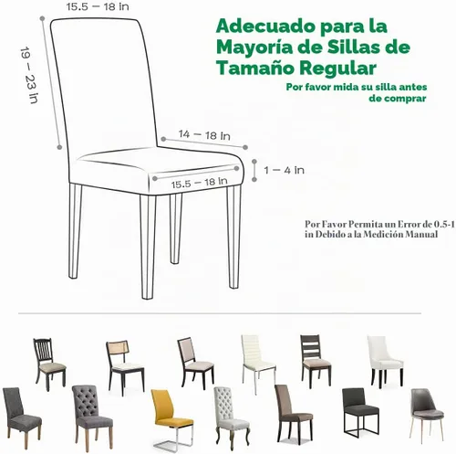 Vista 3 de Juego de 4 fundas para sillas de comedor y cocina, fundas para sillas de comedor, color negro