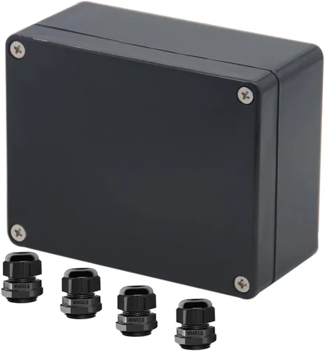 Vista 17 de Caja de Proyecto ABS Cajas Eléctricas Negras IP65 Caja Impermeable para Exteriores Caja de Conexiones Electrónicas Caja de Alimentación con Remates