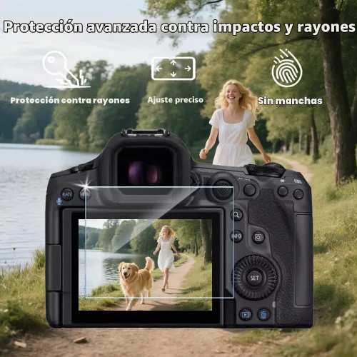 Vista 2 de Protector de pantalla para Canon EOS R5 Mark II y funda protectora de Negro