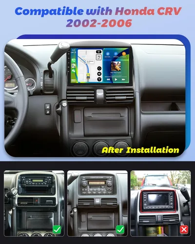 Vista 2 de Hikity 2+64G para Honda CRV 2002-2006 Android Car Stereo, radio con pantalla táctil de 9 pulgadas con Carplay inalámbrico, Android Auto, WiFi