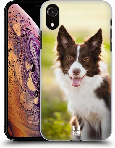Vista 8 de Head Case Designs Estuche rígido para perros y perros en blanco y negro compatible con Apple iPhone XR calzones para perro blanco y negro.