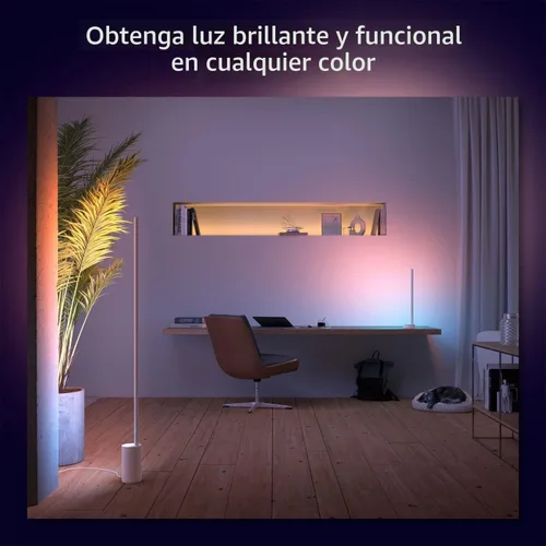 Vista 5 de Philips Hue Lámpara de pie inteligente Signe, color blanco - Luz LED de ambiente blanco y color cambiante - 1 paquete - Interior - Control