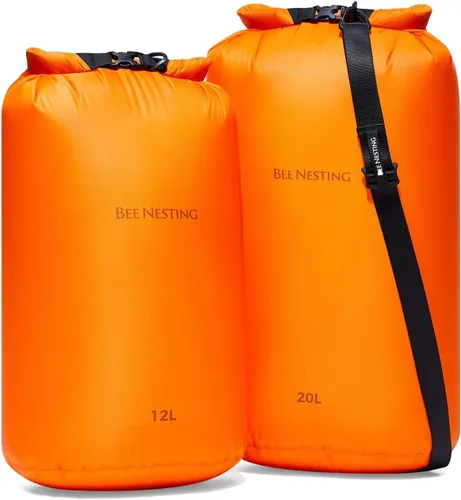 Vista 22 de Bee Nesting Juego de bolsas secas ultraligeras para mochileros, saco seco impermeable para camping, senderismo, motocicleta, saco de cosas ligeras