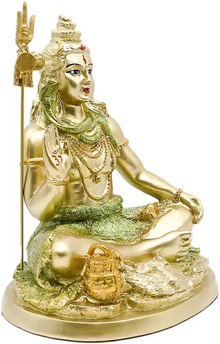 Vista 7 de alikiki Estatua hindú Dios Señor Shiva – Figura de ídolo indio Shiva Murti Casa Oficina Templo Mandir Diwali Pooja Artículos Yoga Meditación Sala