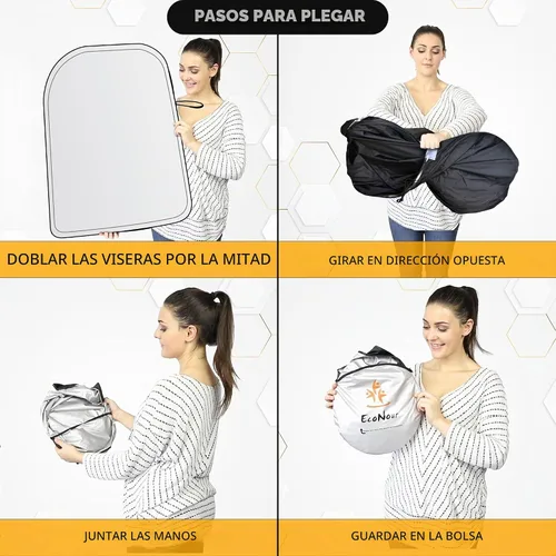 Vista 5 de EcoNour Parasol para parabrisas Tesla para el modelo 3/Y plegable UV