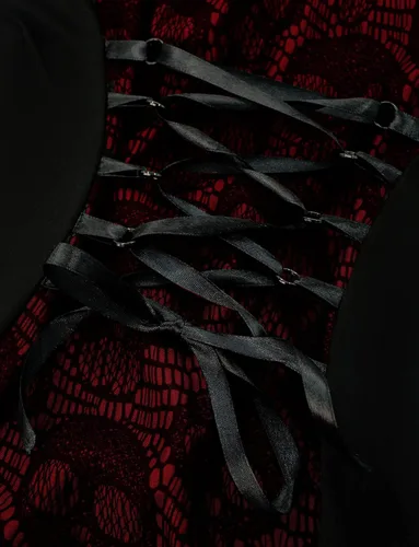 Vista 3 de Vestidos góticos para mujer, disfraces medievales renacentistas, talla grande, vestido de bruja vampiro, vestido de bruja de hadas steampunk